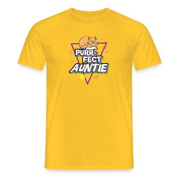 Fait ronronnant Tante 2 - T-shirt homme - jaune - Devant - AI Model Male 178 dark (178cm)