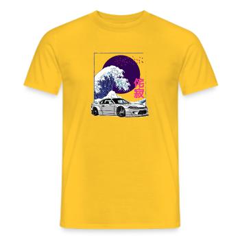Wellen JDM Sonne S15 Silvia Japan Tuning Auto 90s - Männer T-Shirt - Gelb - Vorne - AI Model Male 178 dark (178cm)