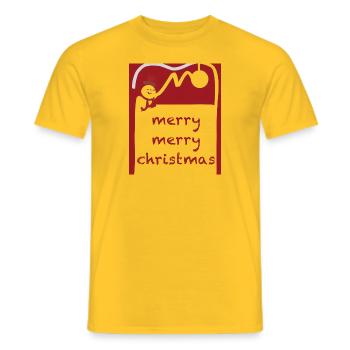 merry christmas - Men's T-Shirt - yellow - Front - AI Model Male 178 dark (178cm)