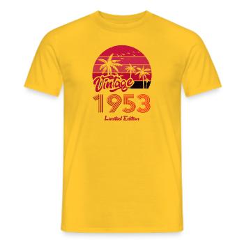 Vintage Year 1953 Limited Edition Red - Men's T-Shirt - yellow - Front - AI Model Male 178 dark (178cm)