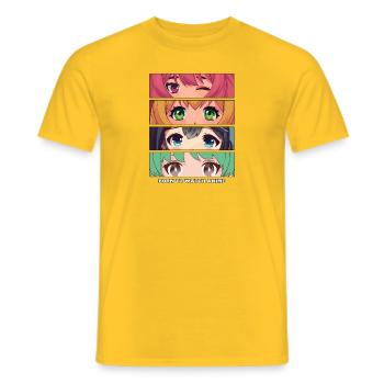 Born To Watch Anime - Männer T-Shirt - Gelb - Vorne - AI Model Male 178 dark (178cm)