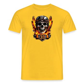 Motard 30 anniversaire Moto Moto - T-shirt homme - jaune - Devant - AI Model Male 178 dark (178cm)