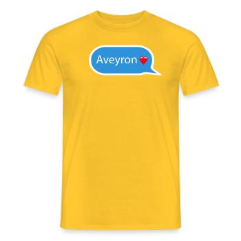 Aveyron love aveyronnais - Men's T-Shirt - yellow - Front - AI Model Male 178 dark (178cm)