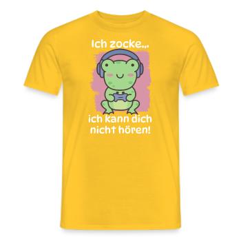 Zocken Gamer Gaming witziger Spruch - Männer T-Shirt - Gelb - Vorne - AI Model Male 178 dark (178cm)