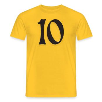 10 - Men's T-Shirt - yellow - Front - AI Model Male 178 dark (178cm)