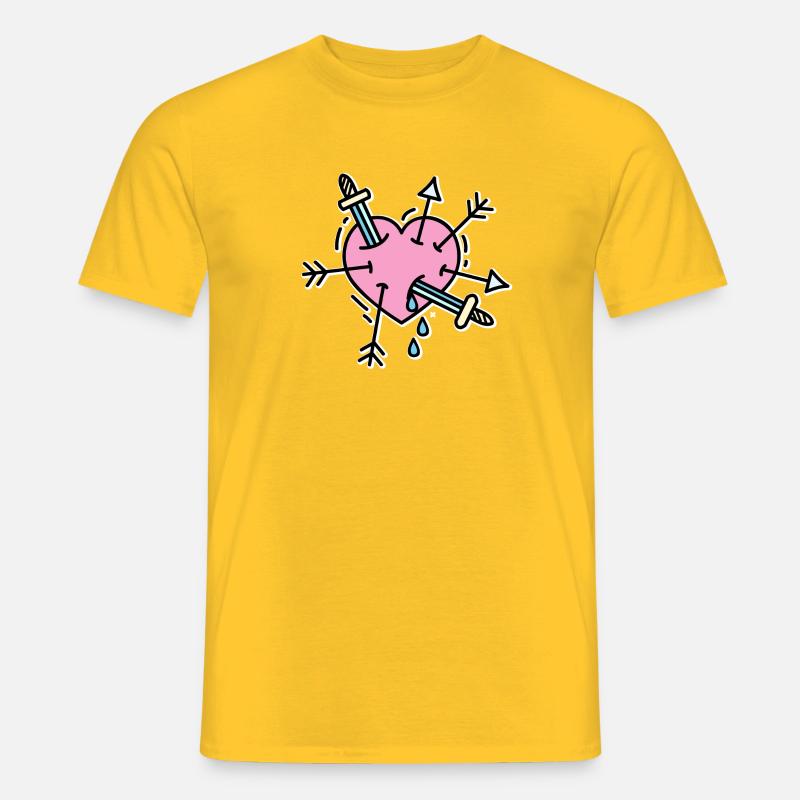 broken heart - Männer T-Shirt - Gelb