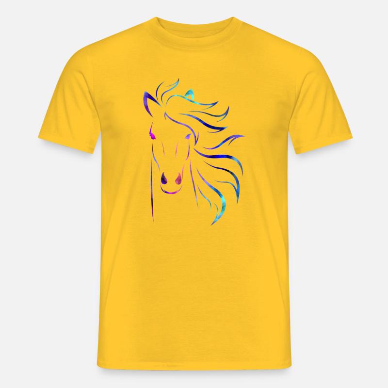 Pferd - Männer T-Shirt - Gelb