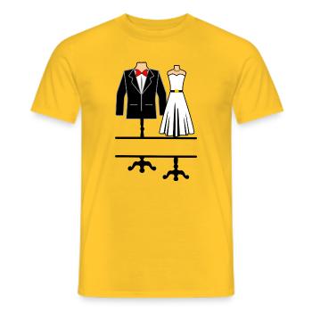 Vêtements pour mariés - T-shirt homme - jaune - Devant - AI Model Male 178 dark (178cm)