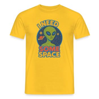 J’ai besoin d’un t-shirt extraterrestre - T-shirt homme - jaune - Devant - AI Model Male 178 dark (178cm)
