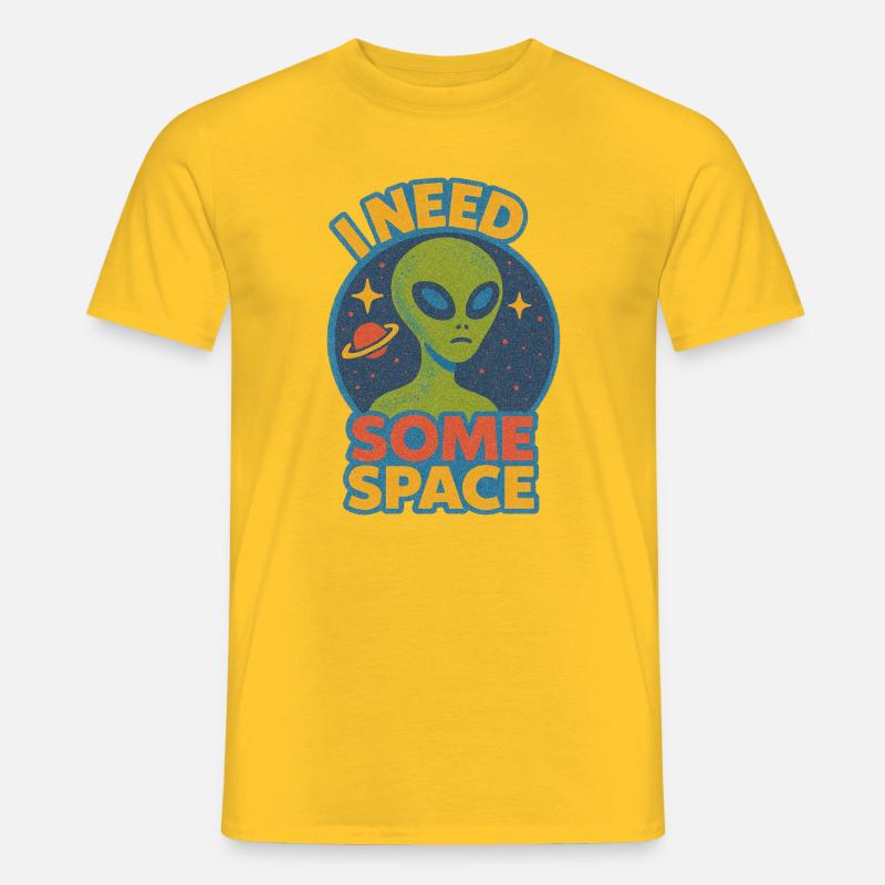 I Need Some Space Alien Tee - Men's T-Shirt - yellow