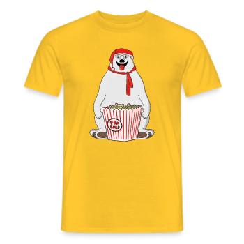Popcorn polaire Ours Père Noël - T-shirt homme - jaune - Devant - AI Model Male 178 dark (178cm)