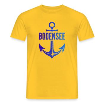 Bateau de vacances au lac de Constance - T-shirt homme - jaune - Devant - AI Model Male 178 dark (178cm)