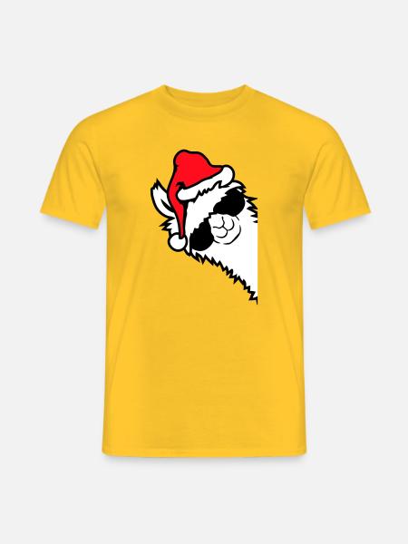 Llama Cool Sunglasses Santa Hat Side - Men's T-Shirt - yellow
