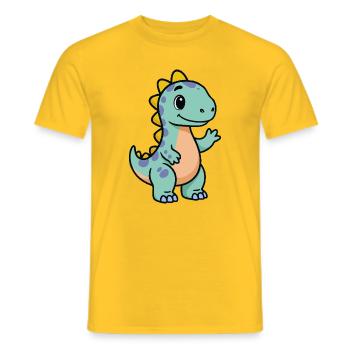 Little Dino Cuddle - Men's T-Shirt - yellow - Front - AI Model Male 178 dark (178cm)