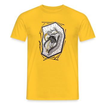 Zentangle-Blumenherz im Rahmen - Männer T-Shirt - Gelb - Vorne - AI Model Male 178 dark (178cm)