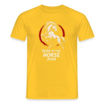 Jahr des Pferdes 2026 Chinesisches Neujahr - Männer T-Shirt - Gelb - Vorne - AI Model Male 178 dark (178cm)