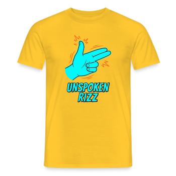 Unspoken Rizz Hand Zeichen - Männer T-Shirt - Gelb - Vorne - AI Model Male 178 dark (178cm)