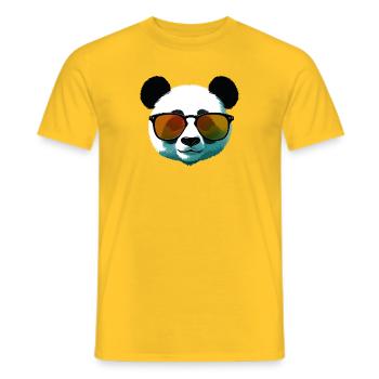 Dégradé de panda avec lunettes de soleil - T-shirt homme - jaune - Devant - AI Model Male 178 dark (178cm)