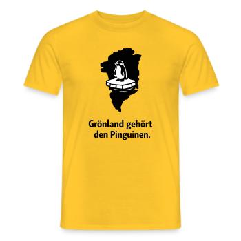 Le Pingouin sur la glace du Groenland - T-shirt homme - jaune - Devant - AI Model Male 178 dark (178cm)