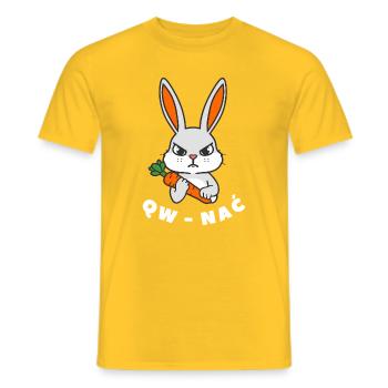 QW_NAC_SZARY_Z_BIALYM_NAPISEM - T-shirt homme - jaune - Devant - AI Model Male 178 dark (178cm)