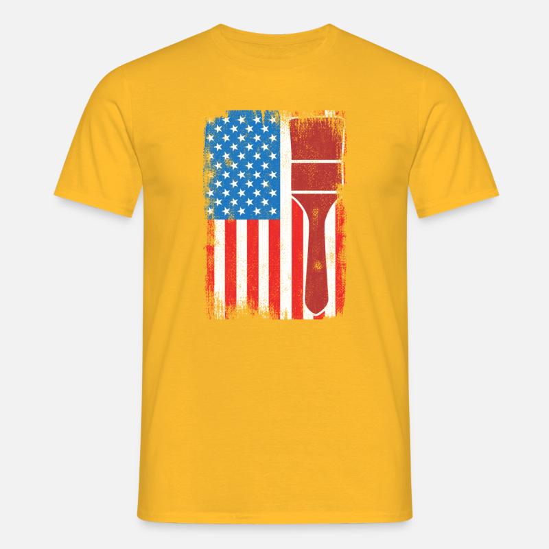Pittore patriottico statunitense - Maglietta da uomo - giallo