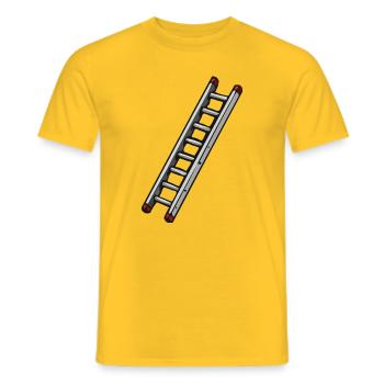 Diagonal Ladder Illustration - Men's T-Shirt - yellow - Front - AI Model Male 178 dark (178cm)