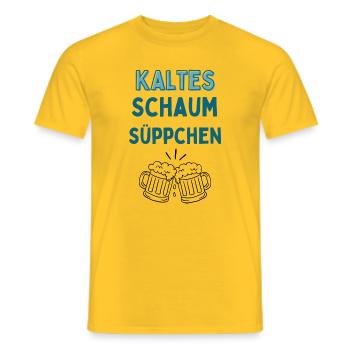 Kalteschaum Süppchen Typo - Männer T-Shirt - Gelb - Vorne - AI Model Male 178 dark (178cm)