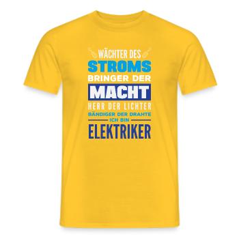 Wächter Des Stroms Elektriker - Männer T-Shirt - Gelb - Vorne - AI Model Male 178 dark (178cm)