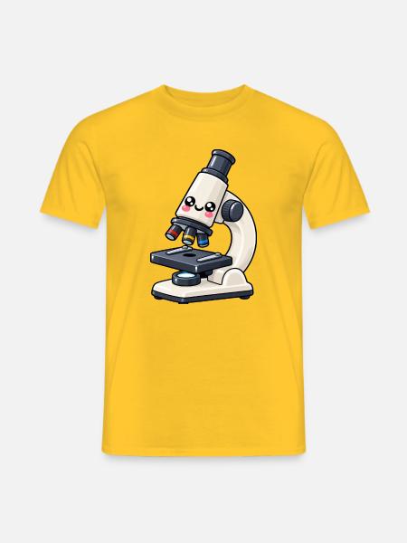 Kawaii Mikroskop Design - Männer T-Shirt - Gelb