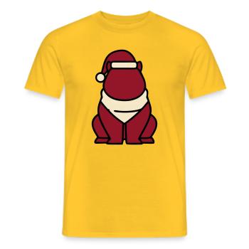 Capybara Weihnachten Icon - Männer T-Shirt - Gelb - Vorne - AI Model Male 178 dark (178cm)