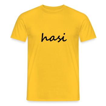 Hasi, chemise de lièvre, chemise de Pâques, Pâques, cadeau - T-shirt homme - jaune - Devant - AI Model Male 178 dark (178cm)