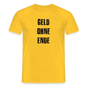 geld ohne ende - Männer T-Shirt - Gelb - Vorne - AI Model Male 178 dark (178cm)
