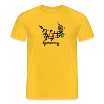 Ananas à l'envers dans des cadeaux échangistes de chariot | - T-shirt homme - jaune - Devant - AI Model Male 178 dark (178cm)