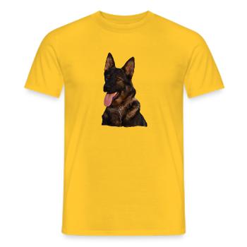 Dogs Dog Head German Shepherd German Shepherd Dog - Men's T-Shirt - yellow - Front - AI Model Male 178 dark (178cm)