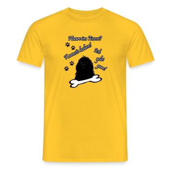 Neufundländer Hund Haare Im Essen - Männer T-Shirt - Gelb - Vorne - AI Model Male 178 dark (178cm)