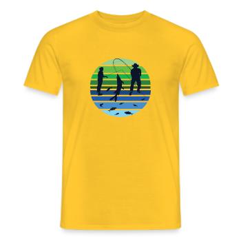Angler, Geschenk, Fischer, Fliegenfischen - Männer T-Shirt - Gelb - Vorne - AI Model Male 178 dark (178cm)