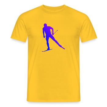 Cross-country skiing Classic Men's cross-country skiing Cross-country - Men's T-Shirt - yellow - Front - AI Model Male 178 dark (178cm)