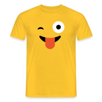 Emoticon Zwinkern Kostüm Gruppenkostüm - Männer T-Shirt - Gelb - Vorne - AI Model Male 178 dark (178cm)