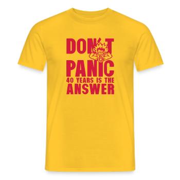 40 years dont panic anniversaire is the - T-shirt homme - jaune - Devant - AI Model Male 178 dark (178cm)