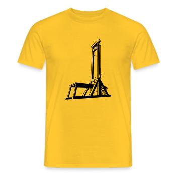 guillotine - Men's T-Shirt - yellow - Front - AI Model Male 178 dark (178cm)