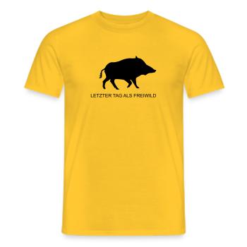 Letzter Tag als Freiwild (md) - Männer T-Shirt - Gelb - Vorne - AI Model Male 178 dark (178cm)