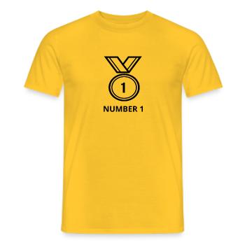 Number 1 Medaille - Männer T-Shirt - Gelb - Vorne - AI Model Male 178 dark (178cm)