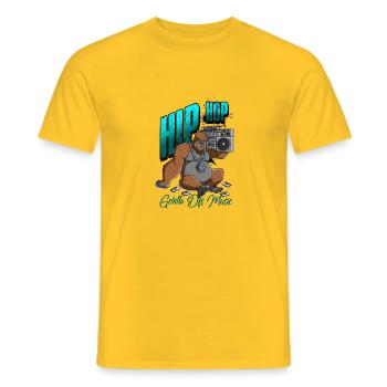 Gorilla Musique Dfs - T-shirt homme - jaune - Devant - AI Model Male 178 dark (178cm)