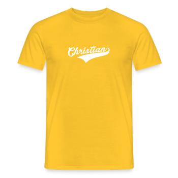 Christian Tshirt - T-shirt homme - jaune - Devant - AI Model Male 178 dark (178cm)