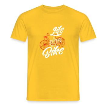 Life is better on a bike - Men's T-Shirt - yellow - Front - AI Model Male 178 dark (178cm)