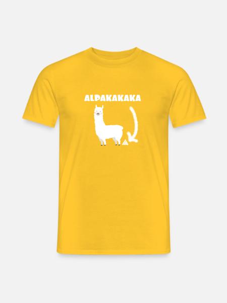 Alpakakaka Alpaka Lama Kaka - Männer T-Shirt - Gelb