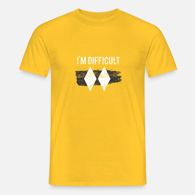 I am difficult skiing - Men’s T-shirt - yellow