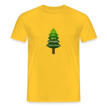 Sacré noël - sapin - T-shirt homme - jaune - Devant - AI Model Male 178 dark (178cm)
