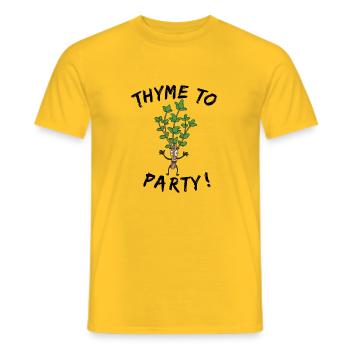 Thyme To Party Funny Thyme Funny Cook Cook - Men's T-Shirt - yellow - Front - AI Model Male 178 dark (178cm)