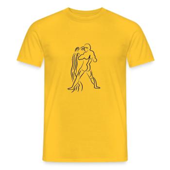 Wassermann Aquaman Sternzeichen Horoskop Februar - Männer T-Shirt - Gelb - Vorne - AI Model Male 178 dark (178cm)